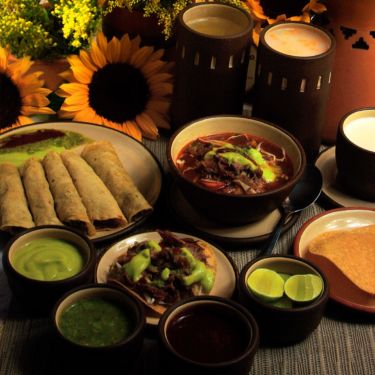 a table full of food