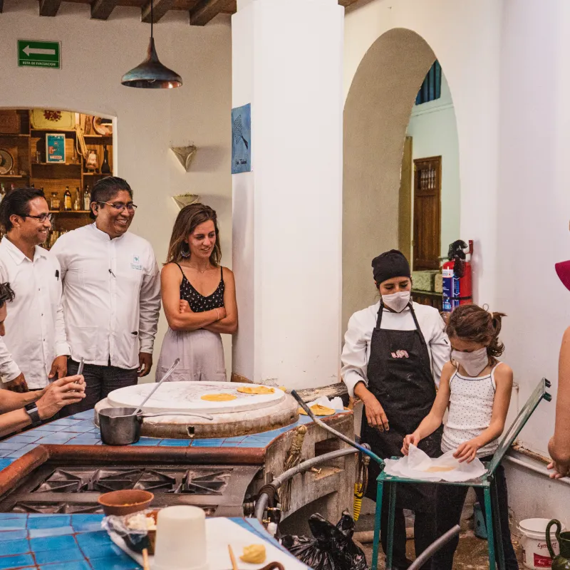 a group of people in a room