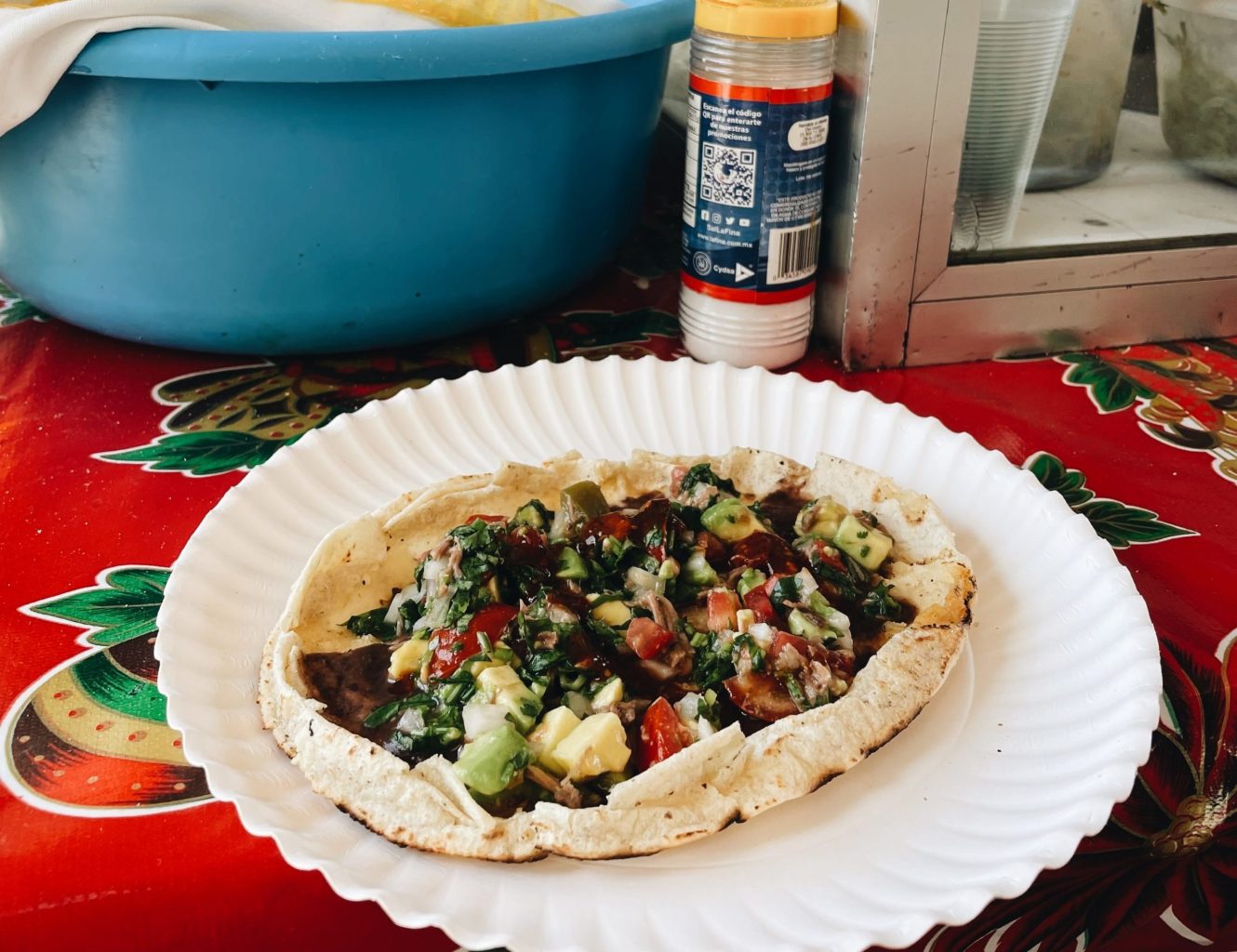 memelas on a paper plate 